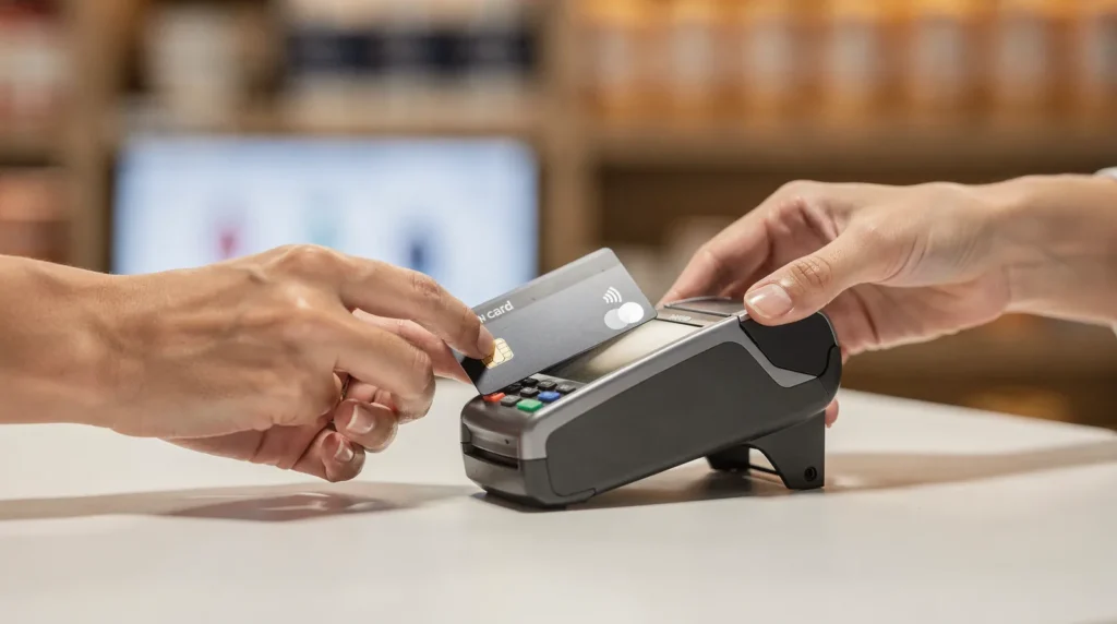 A credit card processing system gives small and mid-size businesses the ability to accept both